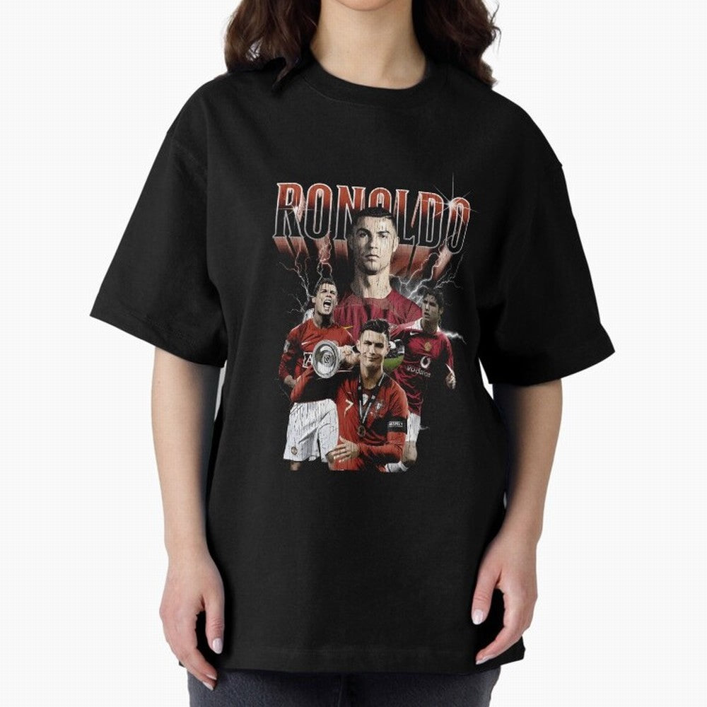 Cr7 footballer portuguese Oversized T-Shirt Honor Football Greatness during FIFA World Cup 2026 Spirit, Driven by Argentina and Brazil, CR7 and Messi, Match Day Excitement, Supporter Culture, Golden Goals and Global Football Passion; Made for