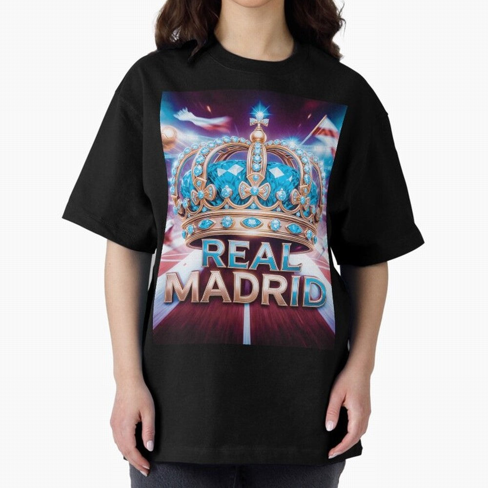Real Madrid Oversized T-Shirt Join Supporters Worldwide for FIFA World Cup 2026 Group Stage Spirit, Celebrating England, France and Netherlands, CR7 and Messi, Champion Mindset, Group Stage Buzz, Knockout Tension and Passionate Fan Culture; Perfect