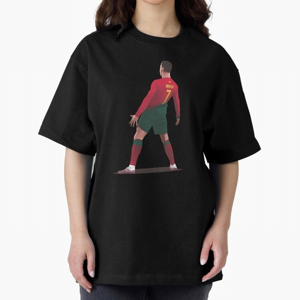 CR7 Celebration Pose Oversized T-Shirt Join Match Day Hype around FIFA World Cup 2026 USA Canada Mexico, Cristiano Ronaldo, Spain and Netherlands, Stadium Chants, National Pride, Trophy Dreams and Unforgettable Football Memories; Perfect for