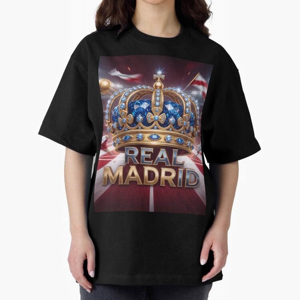The Diamond of Real Madrid Oversized T-Shirt Represent the Passion of FIFA World Cup 2026 Group Stage Spirit, Driven by Brazil, Portugal and Argentina, Messi and Cristiano Ronaldo, Supporter Pride, Iconic Celebrations, Legendary Names and Global