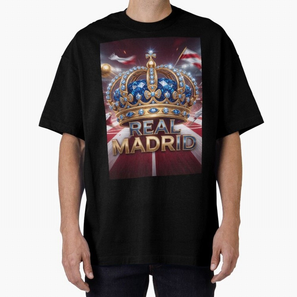 The Diamond of Real Madrid Oversized T-Shirt Represent the Passion of FIFA World Cup 2026 Group Stage Spirit, Driven by Brazil, Portugal and Argentina, Messi and Cristiano Ronaldo, Supporter Pride, Iconic Celebrations, Legendary Names and Global