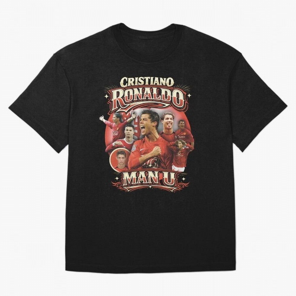 Cristiano Ronaldo Manchester United Oversized T-Shirt Show Support during FIFA World Cup 2026 Group Stage for Fans of Cristiano Ronaldo, Haaland and CR7 and Germany, Bringing Match Day Excitement, Supporter Culture, Golden Goals and Global Football
