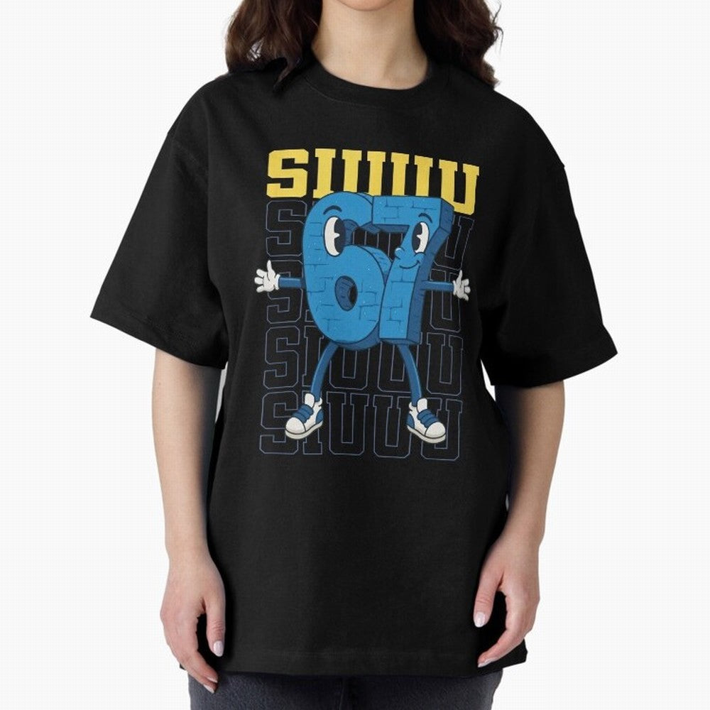 Funny Siuuu 67 Six Seven Soccer Shirt Oversized T-Shirt Show Championship Spirit for Global Football Passion for FIFA World Cup 2026, Built around Messi, France and Portugal, Champion Mindset, Group Stage Buzz, Knockout Tension and Passionate Fan