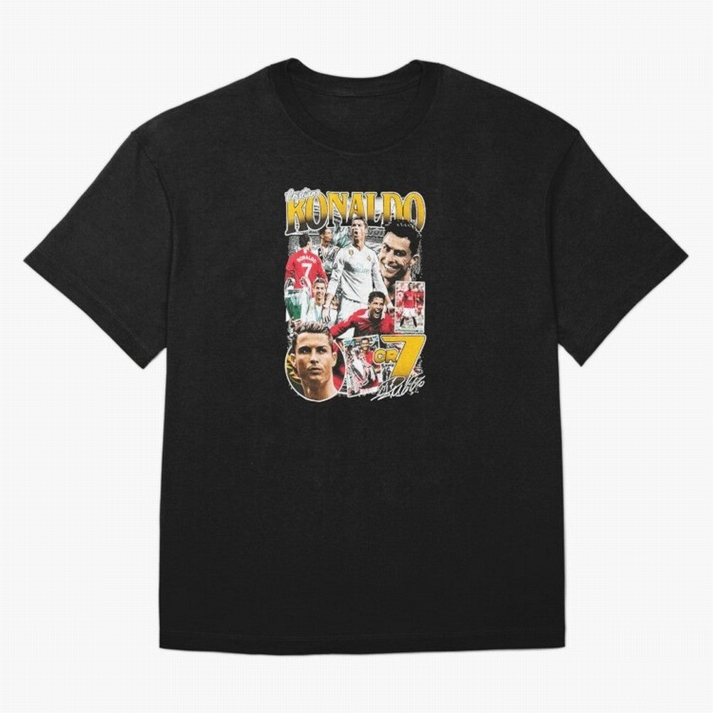 Cristiano Ronaldo Cr7 Collage Oversized T-Shirt Capture FIFA World Cup 2026 USA Canada Mexico Spirit, Built around Netherlands, Messi and Cristiano Ronaldo, Football Passion, Legendary Performances, Festival Vibes and Supporter Community; Perfect