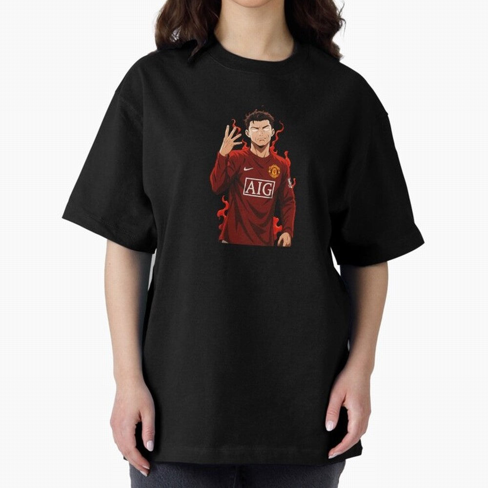 Cristiano Ronaldo Anime Art Blue Lock Inspired Football Legend Oversized T-Shirt Join the FIFA World Cup 2026 Journey through Messi, Neymar and Mbappe Highlights, Brazil Pride, Classic Soccer Heritage, Championship Pressure, Fan Loyalty and