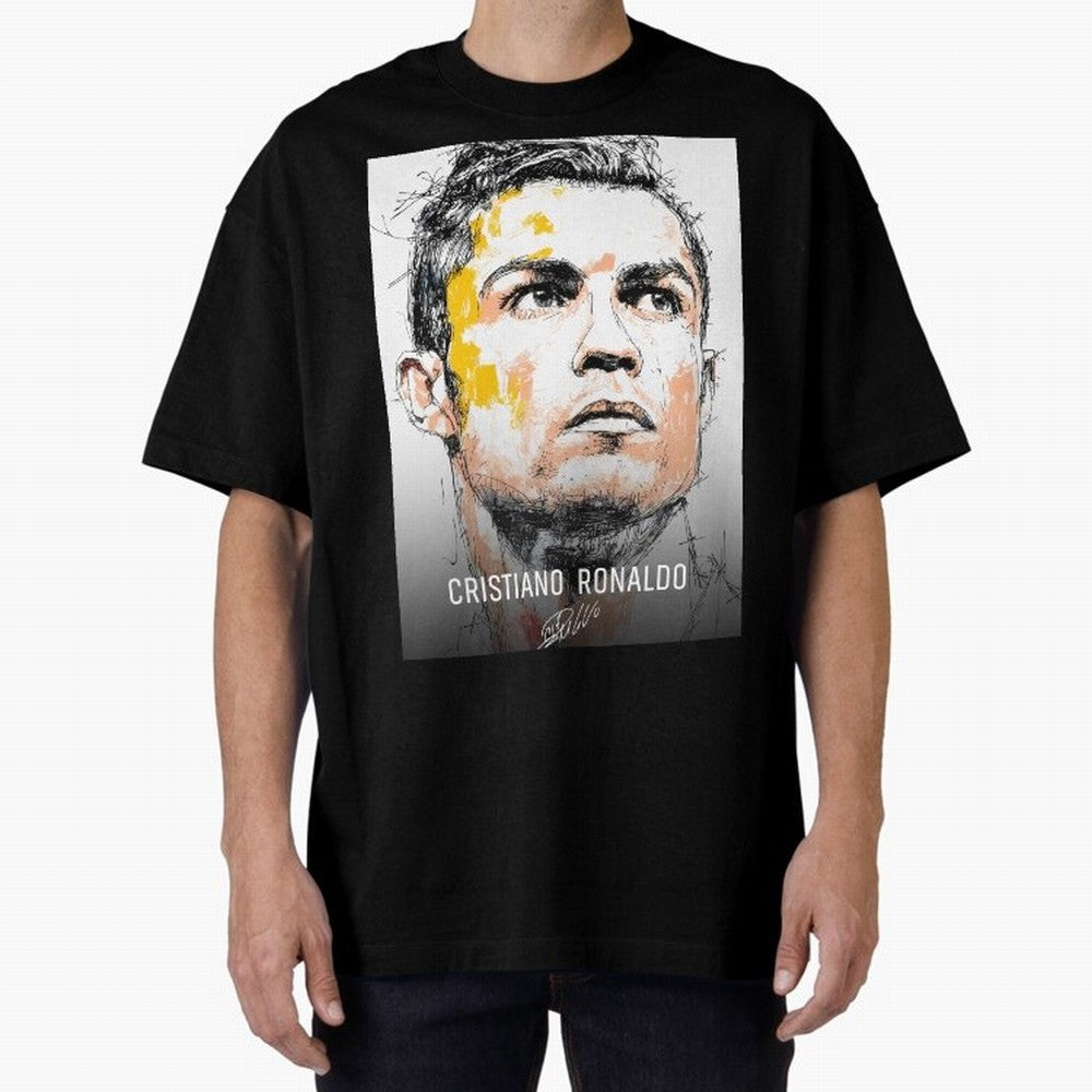 Cristiano Ronaldo Cr7 Football Soccer Player Icon Legend Power Oversized T-Shirt Celebrate Rivalries and Pride in the FIFA World Cup 2026 USA Canada Mexico Journey through CR7 and Messi Highlights, England and Germany Pride, Retro Football Energy,