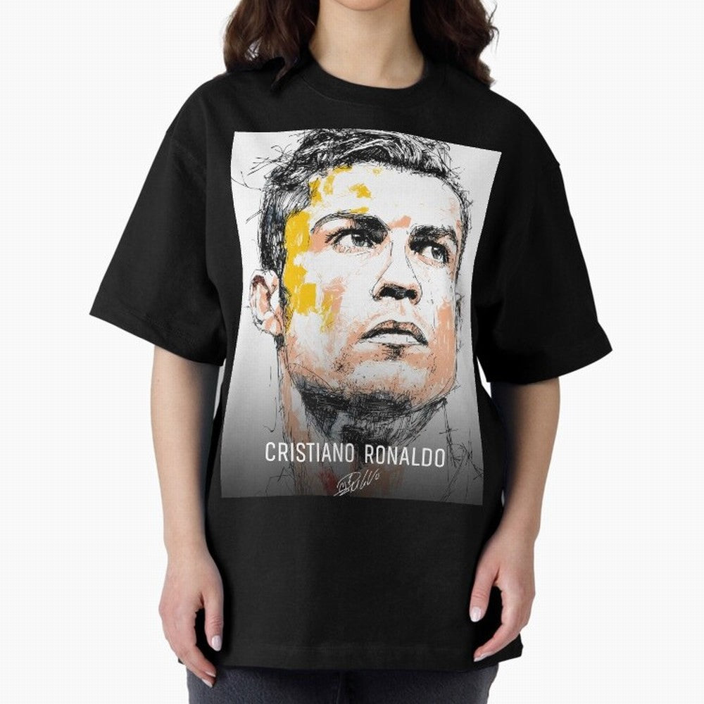 Cristiano Ronaldo Cr7 Football Soccer Player Icon Legend Power Oversized T-Shirt Celebrate Rivalries and Pride in the FIFA World Cup 2026 USA Canada Mexico Journey through CR7 and Messi Highlights, England and Germany Pride, Retro Football Energy,