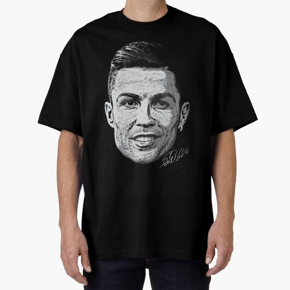 Cristiano Ronaldo Signed Oversized T-Shirt Celebrate Soccer Greatness during FIFA World Cup 2026 for Fans of Cristiano Ronaldo, Haaland and CR7 and Portugal, Bringing Supporter Pride, Iconic Celebrations, Legendary Names and Global Match Day