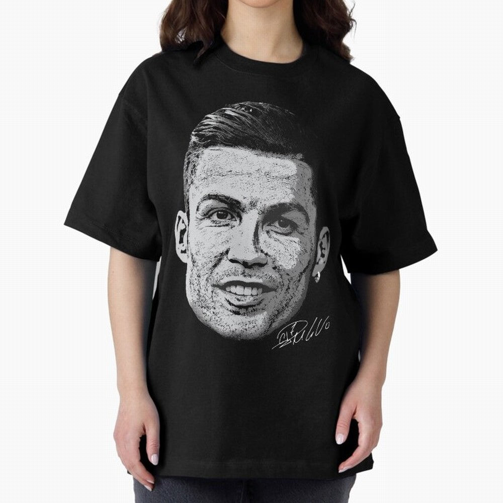 Cristiano Ronaldo Signed Oversized T-Shirt Celebrate Soccer Greatness during FIFA World Cup 2026 for Fans of Cristiano Ronaldo, Haaland and CR7 and Portugal, Bringing Supporter Pride, Iconic Celebrations, Legendary Names and Global Match Day