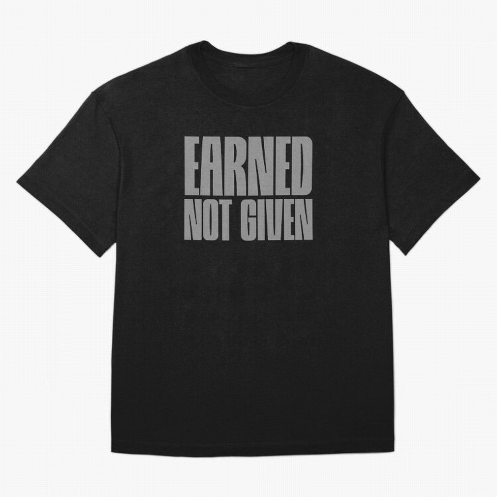 Earned not given grey 2 Oversized T-Shirt Support Your Favorite Stars during the FIFA World Cup 2026 Group Stage Journey through CR7 and Messi Highlights, Portugal, Spain and Germany Pride, Worldwide Fan Energy, Dramatic Goals, Stadium Lights and