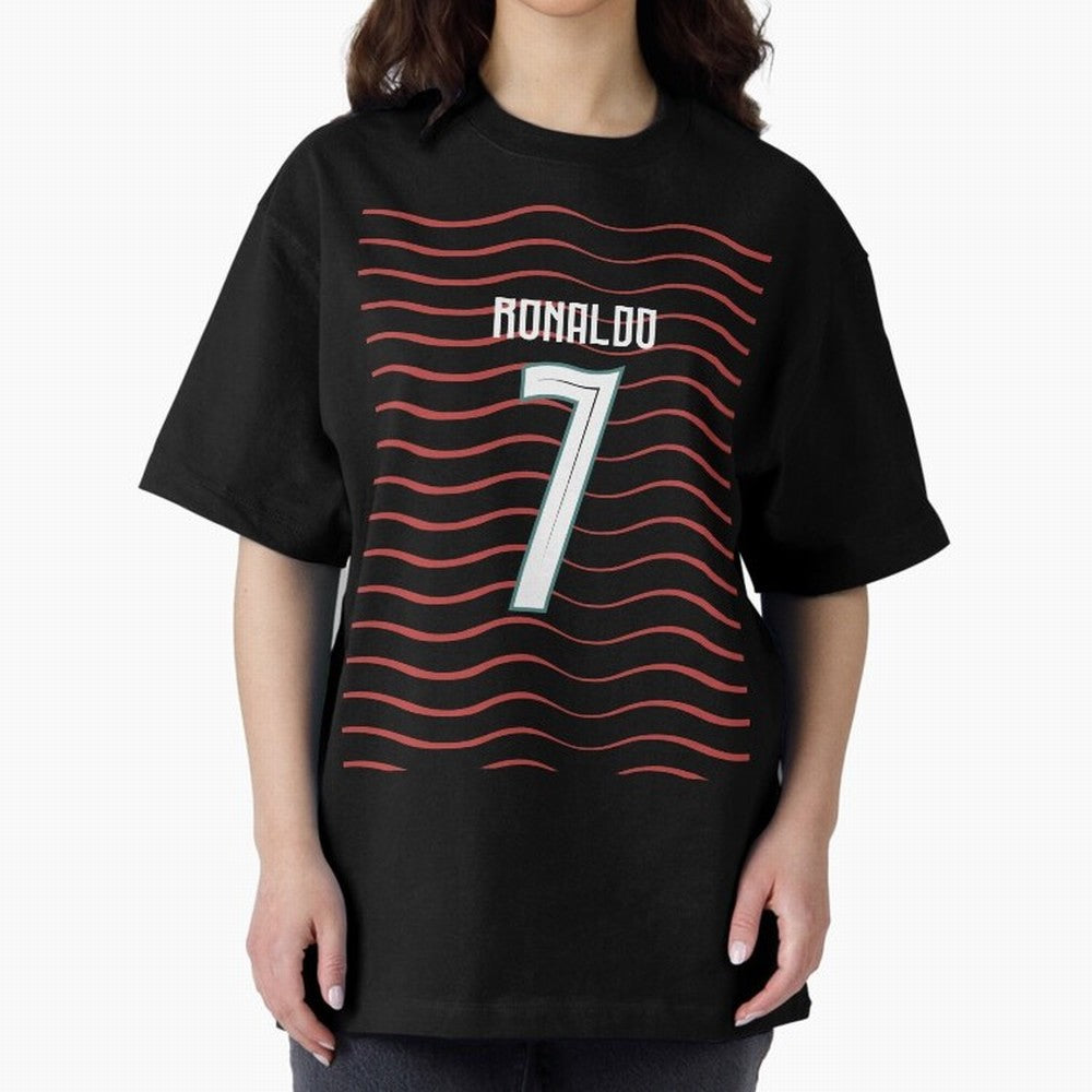 Cristiano Ronaldo Portugal Jersey 2026 World cup Oversized T-Shirt Showcase FIFA World Cup 2026 Group Stage Built around CR7 and Messi, Spain Energy, Goal Celebration Energy, Supporter Heritage, Football Icons and Worldwide Tournament Joy; Created