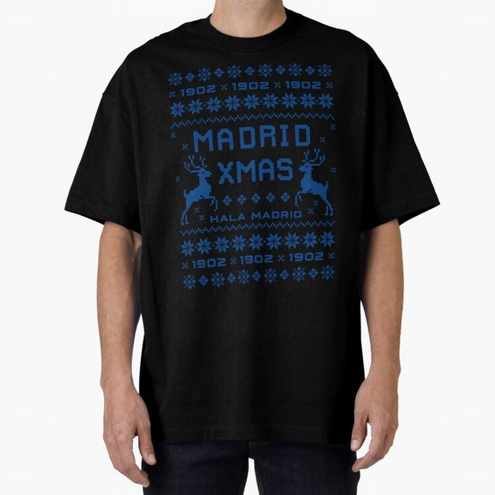 Real Madrid Christmas Oversized T-Shirt Support Your Favorite Stars during FIFA World Cup 2026 USA Canada Mexico Spirit, Driven by England and Germany, Messi and Cristiano Ronaldo, Retro Football Energy, Iconic Rivalries, Trophy Chase Drama and