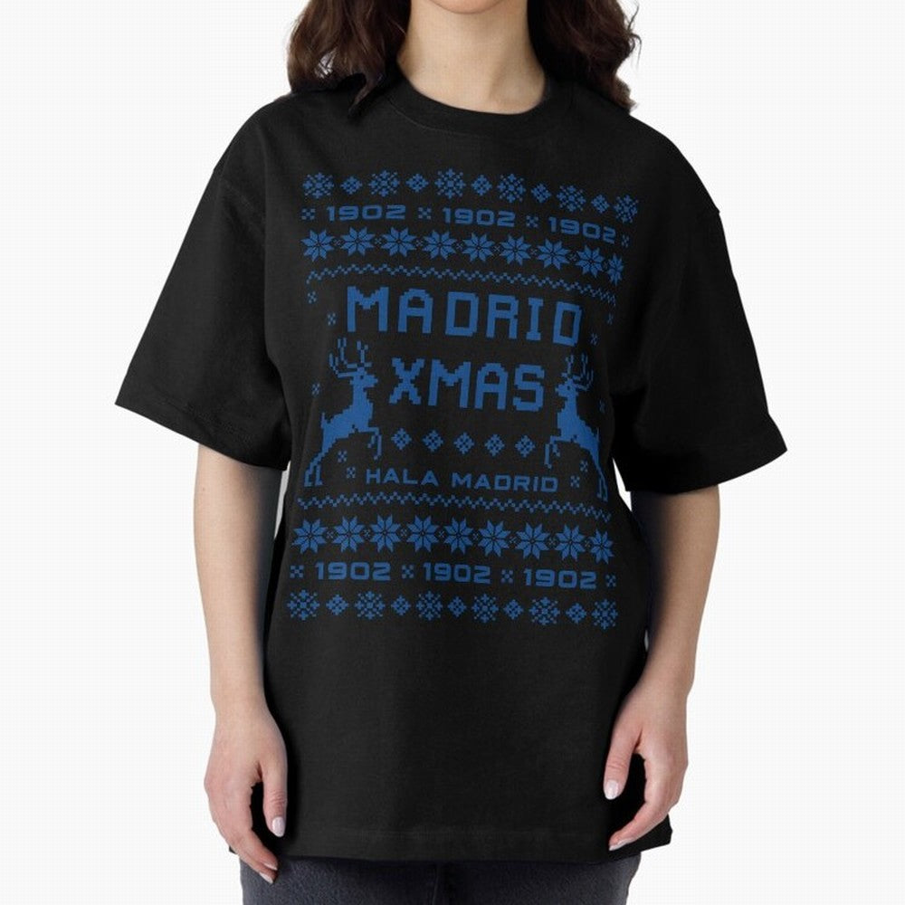 Real Madrid Christmas Oversized T-Shirt Support Your Favorite Stars during FIFA World Cup 2026 USA Canada Mexico Spirit, Driven by England and Germany, Messi and Cristiano Ronaldo, Retro Football Energy, Iconic Rivalries, Trophy Chase Drama and