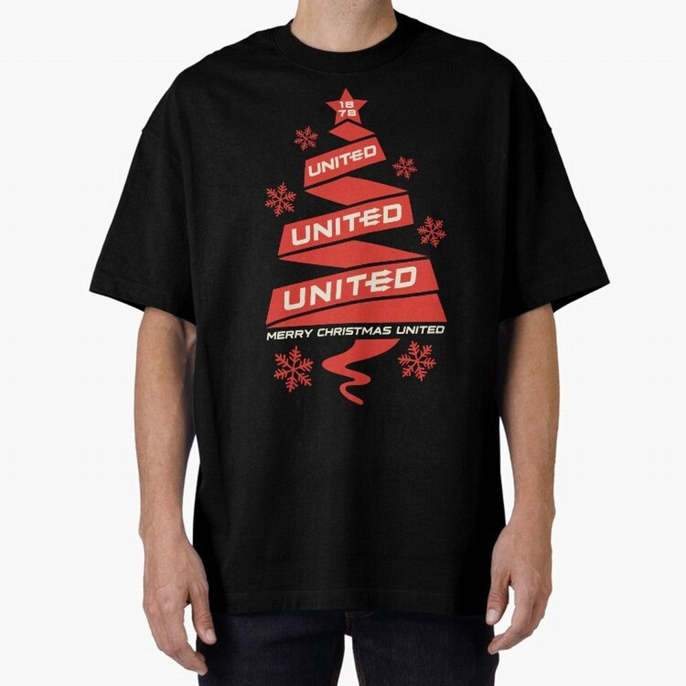 Manchester United Christmas Oversized T-Shirt Fuel the Hype around FIFA World Cup 2026 Spirit, Celebrating Germany, Mbappe, Football Passion, Legendary Performances, Festival Vibes and Supporter Community; Ideal for Fans Who Follow Messi, Cristiano