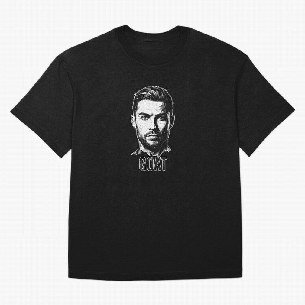 The G.O.A.T. ¨C Cristiano Ronaldo Legend Sketch Oversized T-Shirt Make Memories around FIFA World Cup 2026 Centered on Neymar, England and Germany Energy, Football Passion, Legendary Performances, Festival Vibes and Supporter Community; Made for