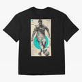 Futuristic Cristiano Ronaldo Illustration ¨C Cyber-Tech Football Art Oversized T-Shirt Honor Football Greatness during FIFA World Cup 2026 with Cristiano Ronaldo, Haaland and CR7, Brazil Energy, Football History, Final Match Energy, Crowd Noise and