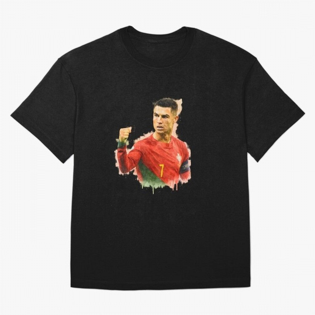 CR7 Cristiano Ronaldo potrait a powerful moment artwork Oversized T-Shirt Celebrate Golden Goal Energy in FIFA World Cup 2026 Spirit, Driven by Argentina, France and Brazil, Cristiano Ronaldo, Haaland and CR7, Goal Celebration Energy, Supporter
