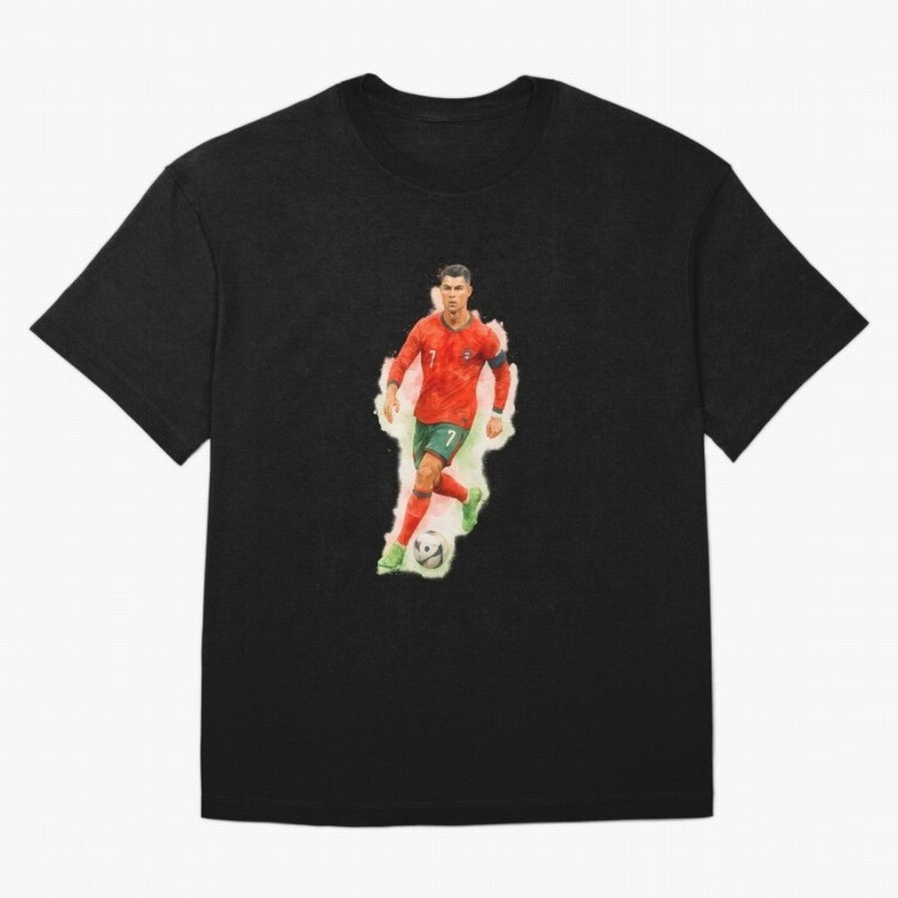 CR7 Cristiano Ronaldo a powerful moment artwork Oversized T-Shirt Celebrate Football Heritage in the FIFA World Cup 2026 USA Canada Mexico Journey through CR7 Highlights, Portugal, Spain and Germany Pride, Vintage Soccer Flavor, Modern Football