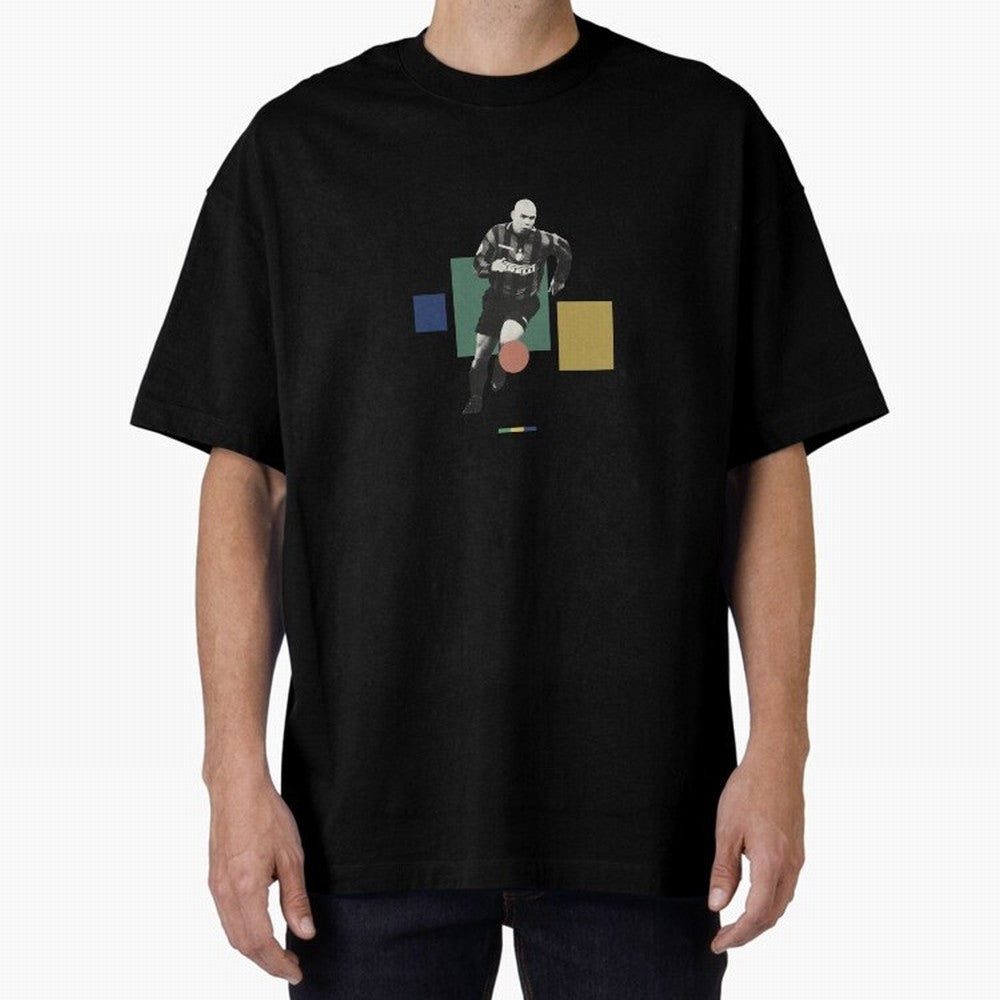 Ronaldo Nazario R9 Oversized T-Shirt Carry Global Football Passion for FIFA World Cup 2026, with Messi and Cristiano Ronaldo, France, Global Supporter Spirit, Legendary Goals, National Colors and Tournament Celebration; Ideal for Football Dads,