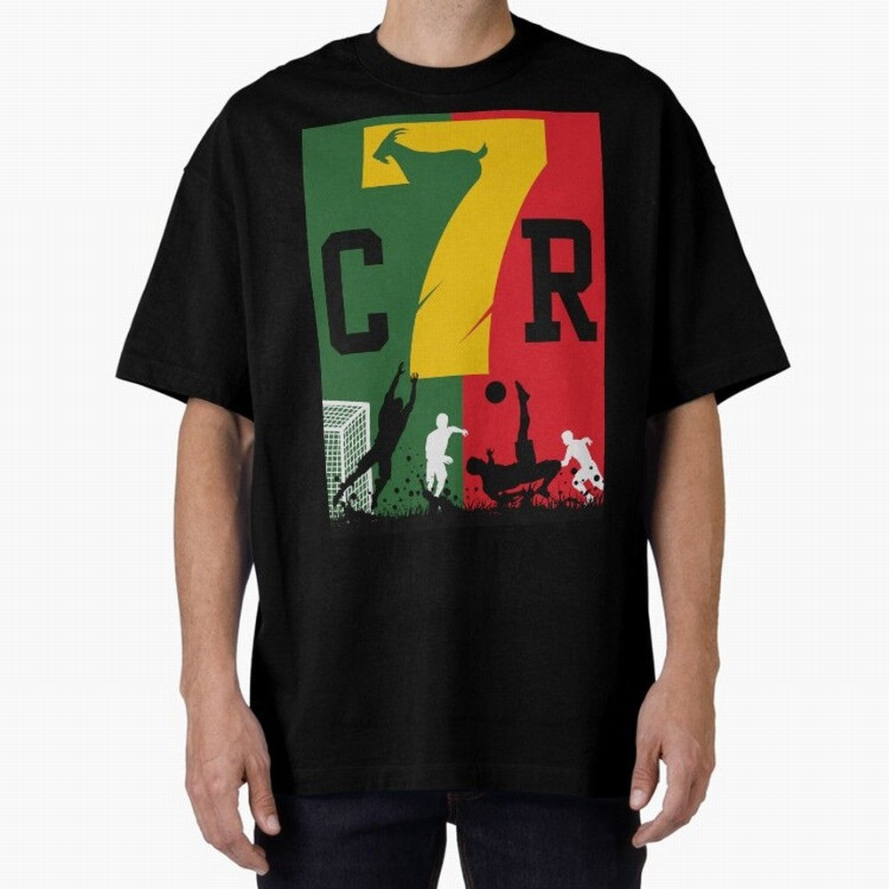 Portugal The Goat CR 7 World Cup 2026 Oversized T-Shirt Celebrate Football Heritage in FIFA World Cup 2026 USA Canada Mexico for Fans of Messi, Neymar and Mbappe and Argentina, Bringing Soccer Culture, Superstar Moments, National Team Dreams and
