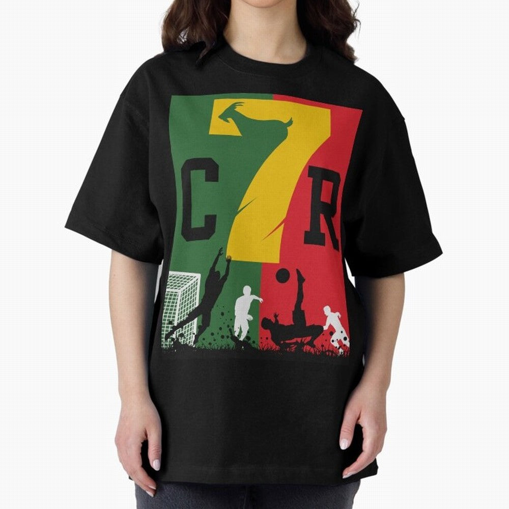 Portugal The Goat CR 7 World Cup 2026 Oversized T-Shirt Celebrate Football Heritage in FIFA World Cup 2026 USA Canada Mexico for Fans of Messi, Neymar and Mbappe and Argentina, Bringing Soccer Culture, Superstar Moments, National Team Dreams and
