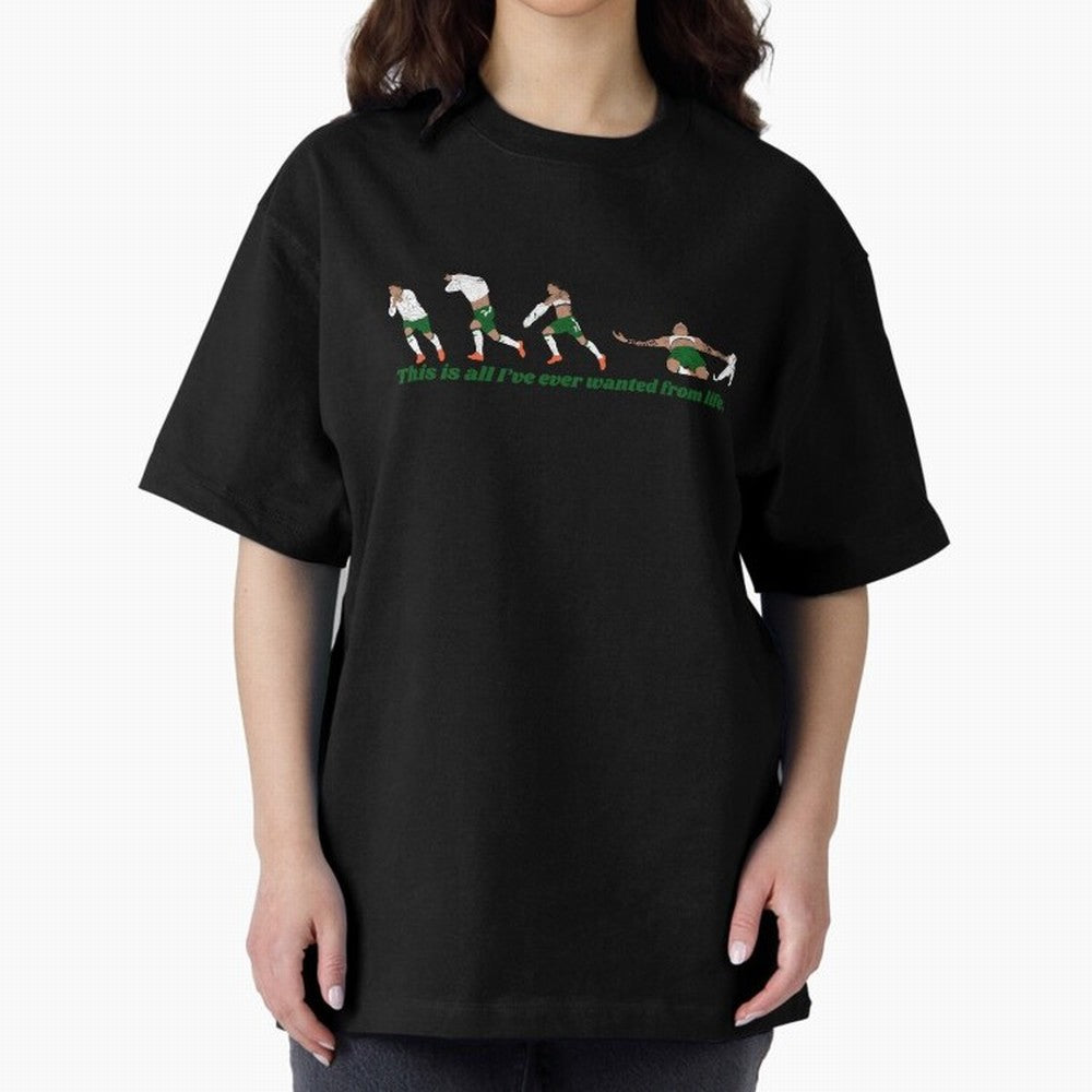 Troy Parrott Ireland Hat Trick Goal Celebration Minimalist Oversized T-Shirt Celebrate Football Heritage in the FIFA World Cup 2026 Journey through Mbappe Highlights, Spain and Netherlands Pride, Football History, Final Match Energy, Crowd Noise
