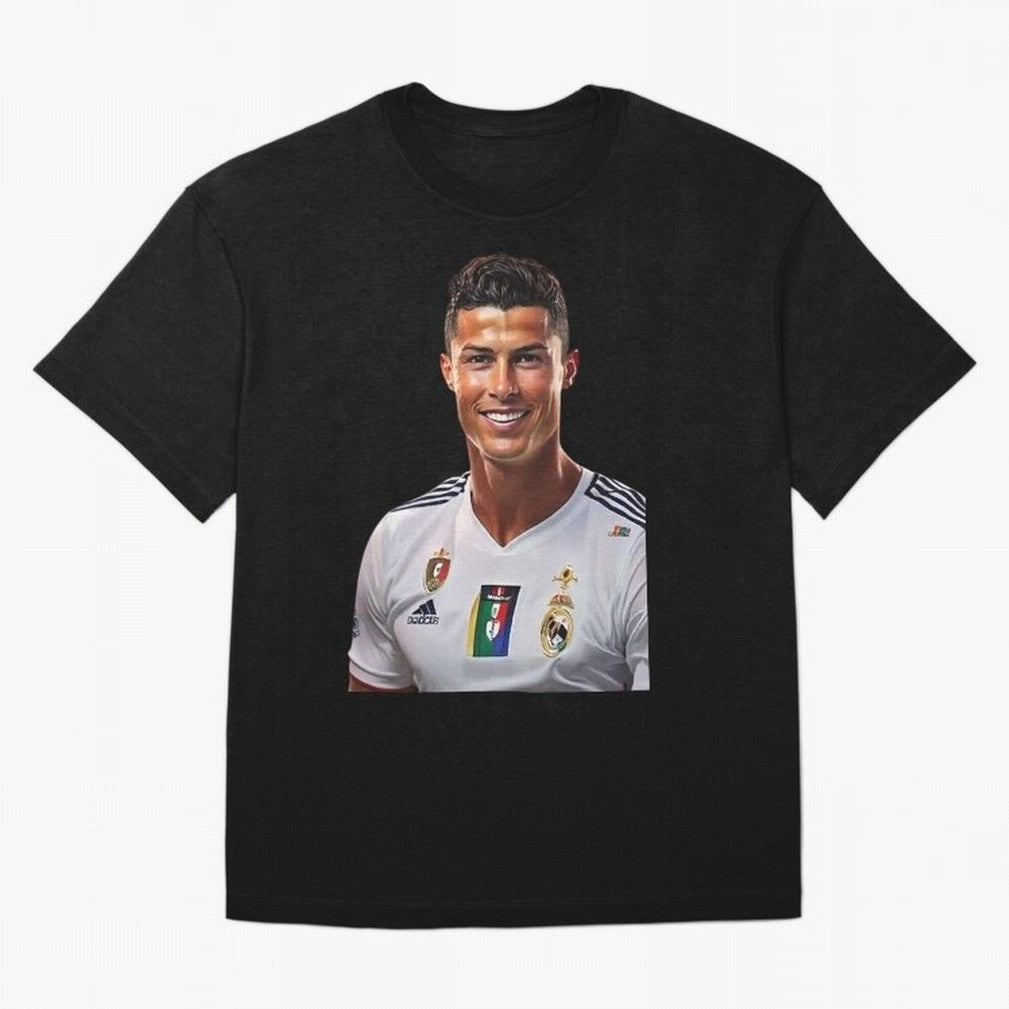 smiling Cristiano Ronaldo Oversized T-Shirt Celebrate Golden Goal Energy in FIFA World Cup 2026 Group Stage Connected to Mbappe and Neymar, Brazil Energy, Football Passion, Legendary Performances, Festival Vibes and Supporter Community; Perfect for