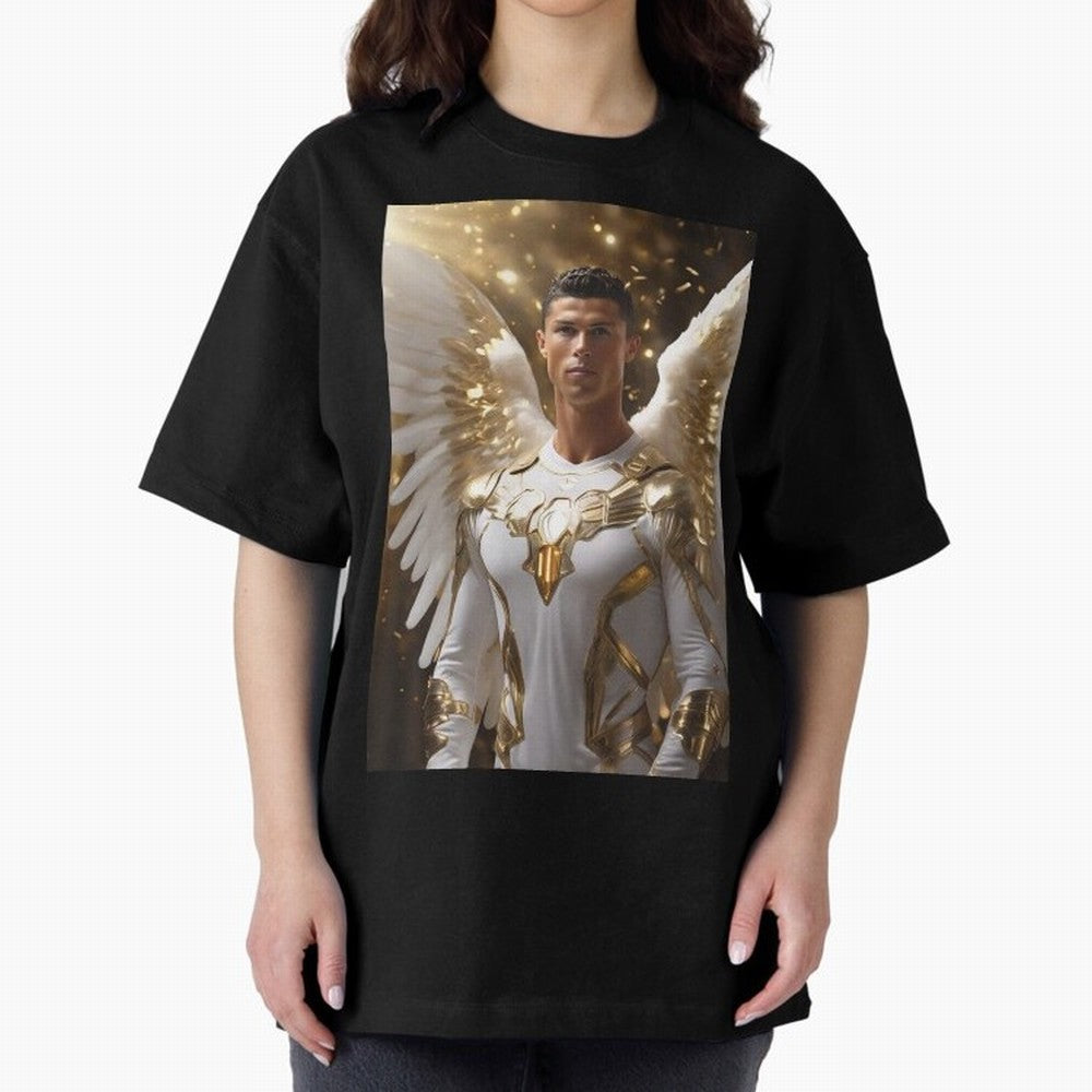 Cristiano Ronaldo angel 1 Oversized T-Shirt Represent the Passion of Global Football Passion for FIFA World Cup 2026 USA Canada Mexico, Capturing Neymar, Haaland and Cristiano Ronaldo, England, France and Netherlands, Goal Celebration Energy,