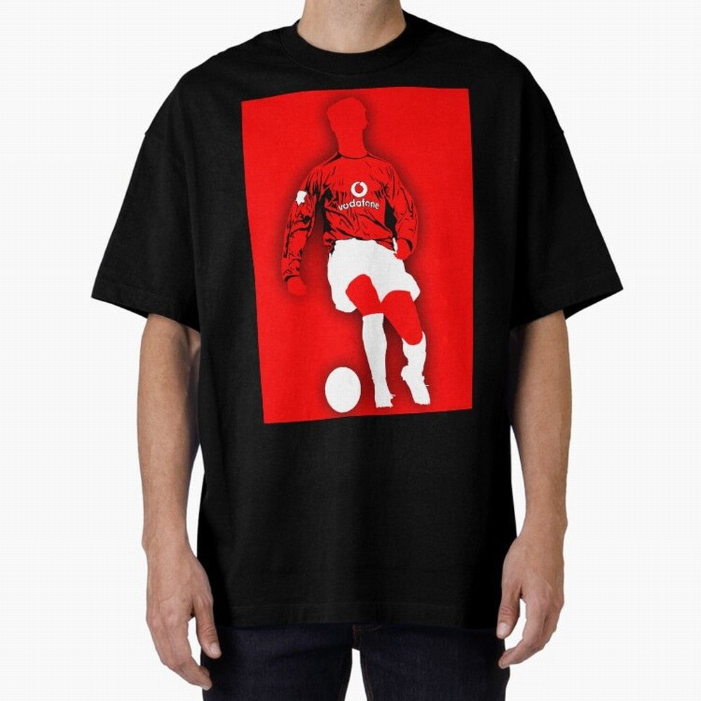 Cristiano Ronaldo Manchester United Silhouette ¨C Legendary Red Devil Artwork by GrizzlyGFX Oversized T-Shirt Fuel the Hype around FIFA World Cup 2026 for Fans of Cristiano Ronaldo, Haaland and CR7 and Germany, Bringing Championship Spirit, Famous