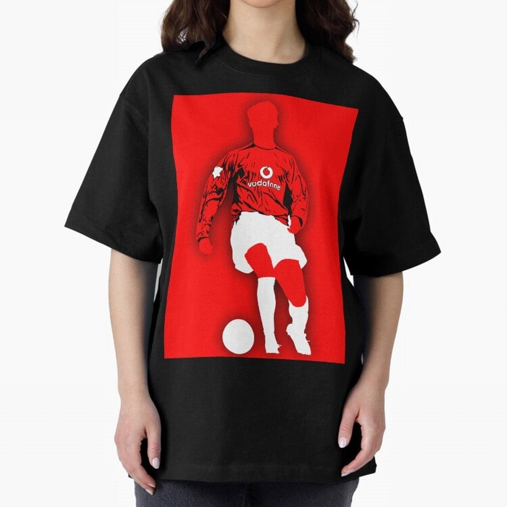 Cristiano Ronaldo Manchester United Silhouette ¨C Legendary Red Devil Artwork by GrizzlyGFX Oversized T-Shirt Fuel the Hype around FIFA World Cup 2026 for Fans of Cristiano Ronaldo, Haaland and CR7 and Germany, Bringing Championship Spirit, Famous