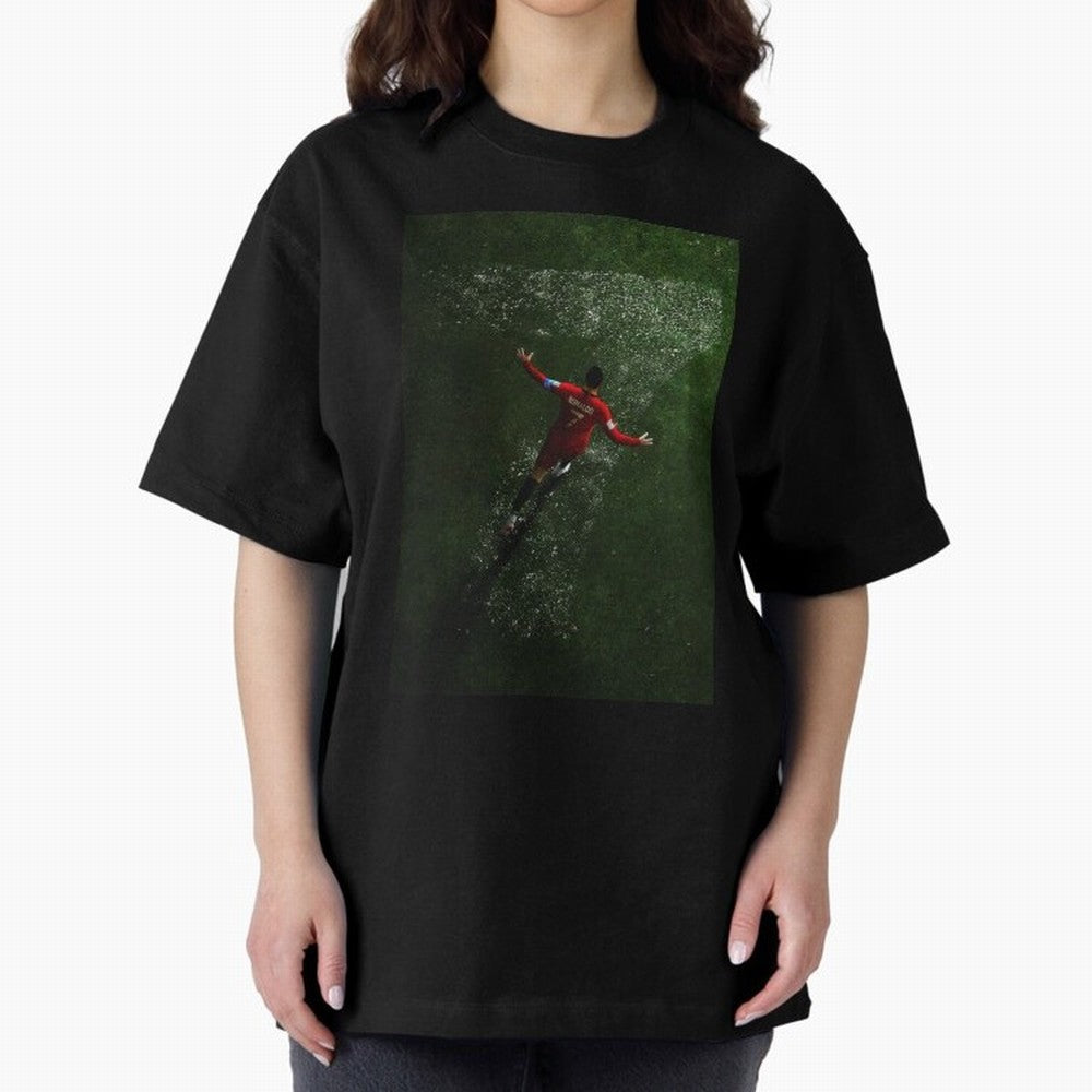 CR7 The G.O.A.T. Football Art - Cristiano Ronaldo Oversized T-Shirt Enjoy the Biggest Football Party of FIFA World Cup 2026 USA Canada Mexico for Fans of Messi and Argentina and Brazil, Bringing Sports Nostalgia, International Competition, Famous