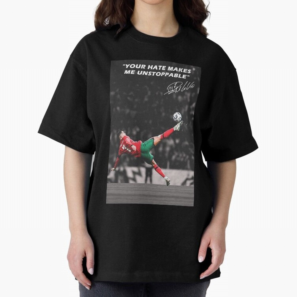 Cristiano Ronaldo Inspiration Oversized T-Shirt Support Your Favorite Stars during the FIFA World Cup 2026 USA Canada Mexico Journey through Messi, Neymar and Mbappe Highlights, Argentina, France and Brazil Pride, Vintage Soccer Flavor, Modern