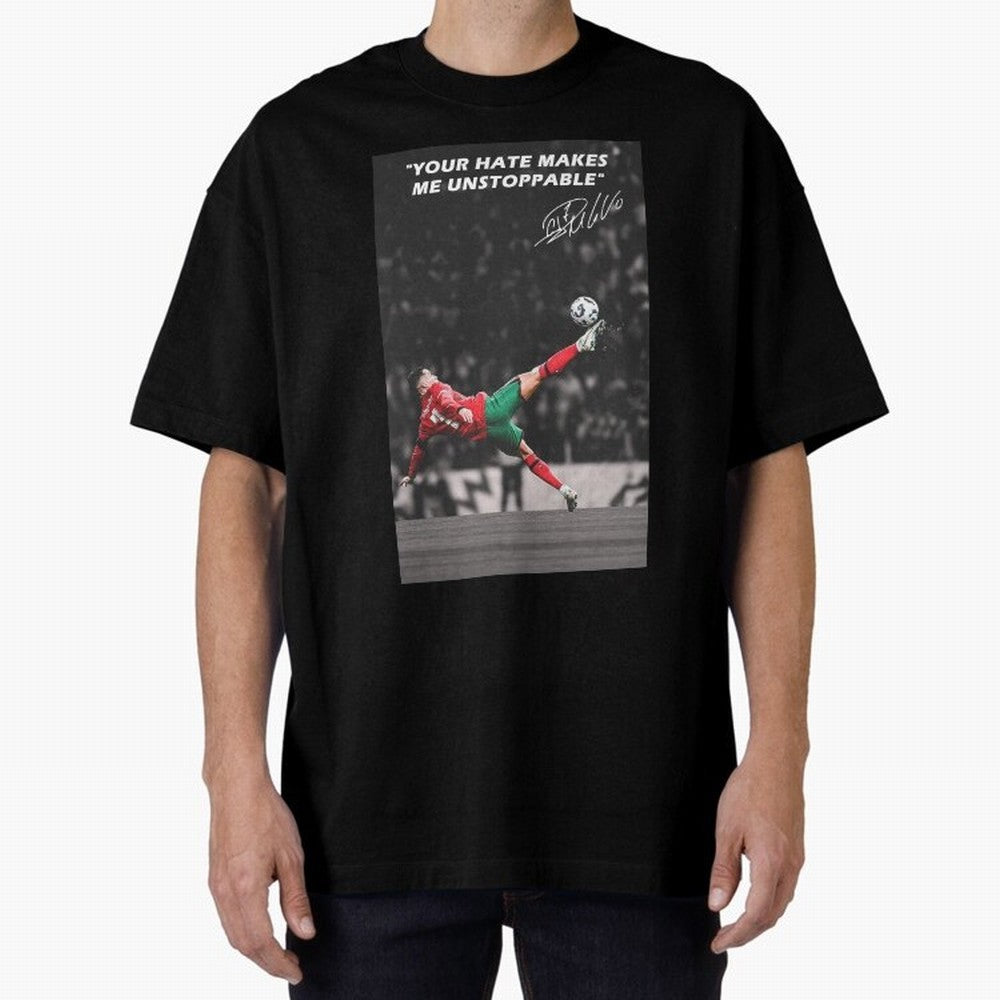 Cristiano Ronaldo Inspiration Oversized T-Shirt Support Your Favorite Stars during the FIFA World Cup 2026 USA Canada Mexico Journey through Messi, Neymar and Mbappe Highlights, Argentina, France and Brazil Pride, Vintage Soccer Flavor, Modern