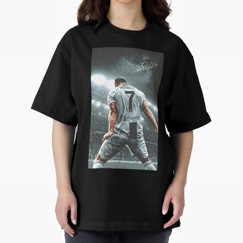 Cristiano Ronaldo Celebration Oversized T-Shirt Show Match Day Excitement for FIFA World Cup 2026 Connected to Neymar, Argentina Energy, Global Supporter Spirit, Legendary Goals, National Colors and Tournament Celebration; Made for Die Hard