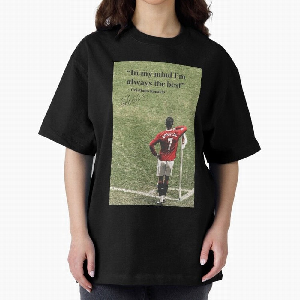 Cristiano Ronaldo Motivation Oversized T-Shirt Follow the Road to Match Day Hype around FIFA World Cup 2026 USA Canada Mexico, CR7 and Messi, Netherlands, Sports Nostalgia, International Competition, Famous Players and Unforgettable Victories;