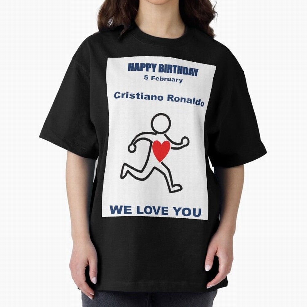 Tribute to Cristiano Ronaldo ¡ª 5 February Oversized T-Shirt Stand Out with Spirit from FIFA World Cup 2026 Group Stage for Fans of Cristiano Ronaldo, Haaland and CR7 and France and Portugal, Bringing Goal Celebration Energy, Supporter Heritage,