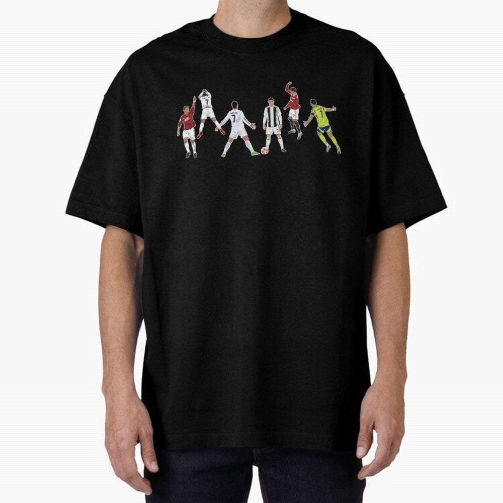 Ronaldo Forever Minimalist Career Goal Celebrations Oversized T-Shirt Bring Champion Energy into Global Football Passion for FIFA World Cup 2026 Group Stage, with Haaland and Mbappe, Portugal, Spain and Germany, Goal Celebration Energy, Supporter