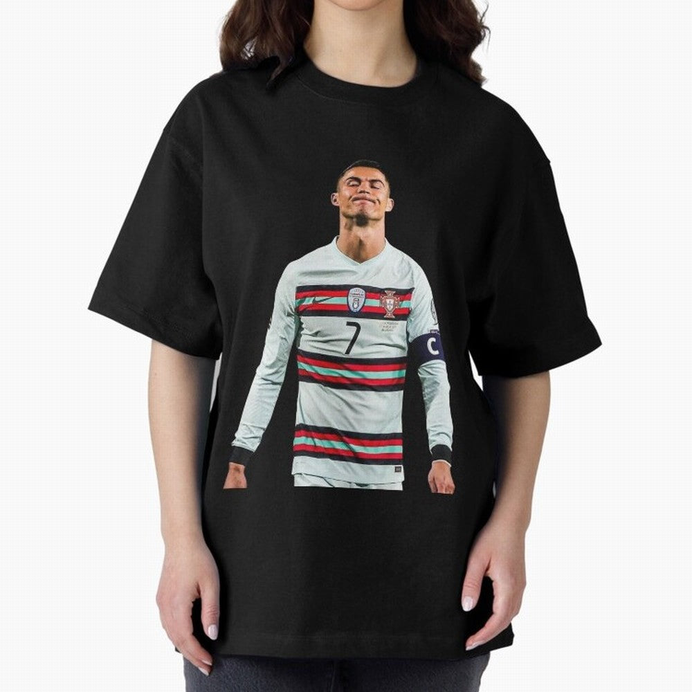 Cristiano Ronaldo Design Oversized T-Shirt Bring Supporter Culture to Global Football Passion for FIFA World Cup 2026, Celebrating Messi, Neymar and Mbappe, Portugal, Spain and Germany, Football Passion, Legendary Performances, Festival Vibes and