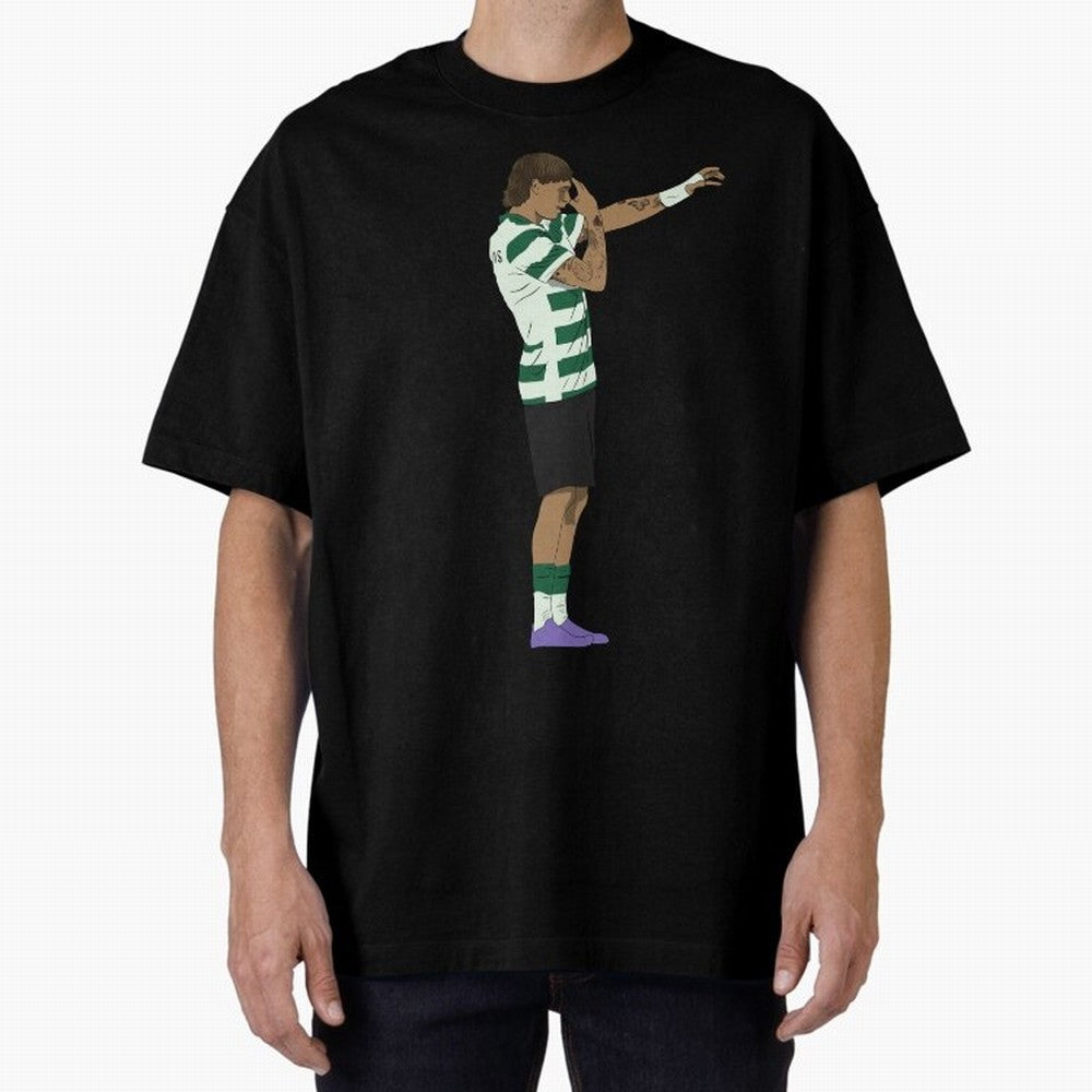 Ricardo Mangas Sporting Goal Celebration Minimalist Oversized T-Shirt Keep the Match Day Mood of Match Day Hype around FIFA World Cup 2026, Messi, Argentina, France and Brazil, Goal Celebration Energy, Supporter Heritage, Football Icons and