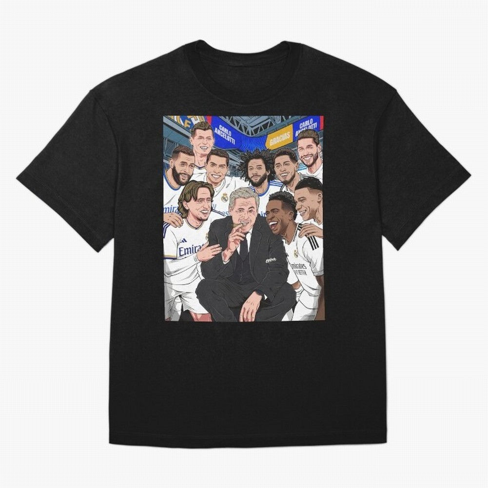 Carlo Ancelotti and Real Madrid Players Oversized T-Shirt Fuel the Hype around the FIFA World Cup 2026 Group Stage Journey through Cristiano Ronaldo Highlights, Spain Pride, Retro Football Energy, Iconic Rivalries, Trophy Chase Drama and Stadium