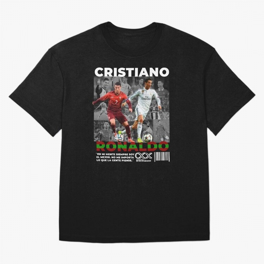 Cristiano Ronaldo Collage Oversized T-Shirt Bring Bold Fan Energy to Match Day Hype around FIFA World Cup 2026 Group Stage, Mbappe and Neymar, England, Match Day Excitement, Supporter Culture, Golden Goals and Global Football Passion; Created for