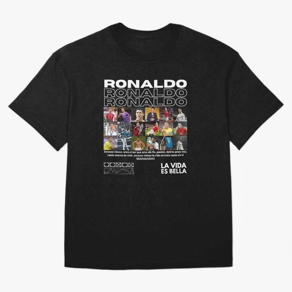 Cristiano Ronaldo CR7 Collage Oversized T-Shirt Embrace FIFA World Cup 2026 Group Stage with Cristiano Ronaldo, Haaland and CR7, Spain and Netherlands Energy, Soccer Culture, Superstar Moments, National Team Dreams and Competitive Fire; Great for