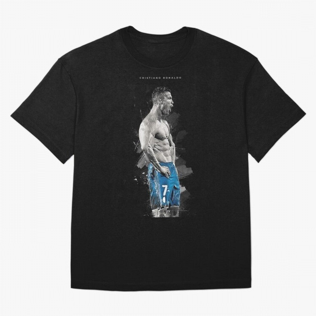 Abstract Football Player Celebration Artwork For Men And Gift For Soccer Fans Oversized T-Shirt Cheer through Every Moment of FIFA World Cup 2026 Spirit, Capturing Argentina, CR7, Champion Mindset, Group Stage Buzz, Knockout Tension and Passionate