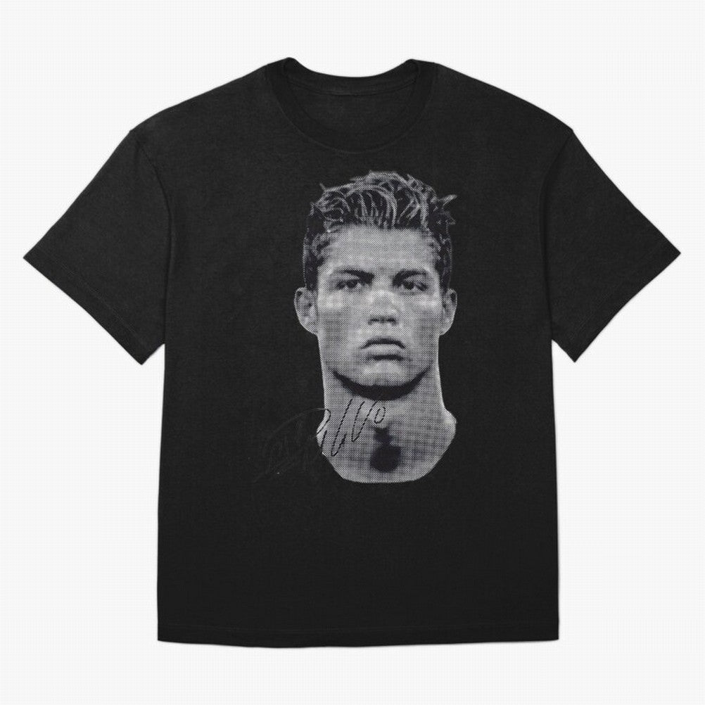 Retro Football Legend Portrait Illustration For Men And Gift For Soccer Fans Oversized T-Shirt Bring Match Day Fire to FIFA World Cup 2026 Filled with Haaland and Mbappe, England, France and Netherlands Energy, Sports Nostalgia, International