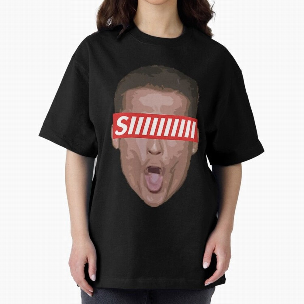 Funny Soccer Player Celebration Shout Illustration For Men, Gift For Football Fans Oversized T-Shirt Celebrate the Next Chapter of FIFA World Cup 2026 Capturing Neymar, Haaland and Cristiano Ronaldo, Germany Energy, Championship Spirit, Famous