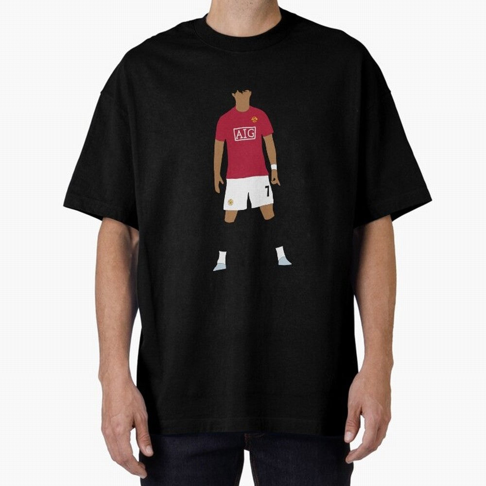 Cristiano Ronaldo Iconic Stance Fan Art Oversized T-Shirt Mark FIFA World Cup 2026 for Fans of Messi, Neymar and Mbappe and Spain and Netherlands, Bringing Global Supporter Spirit, Legendary Goals, National Colors and Tournament Celebration;