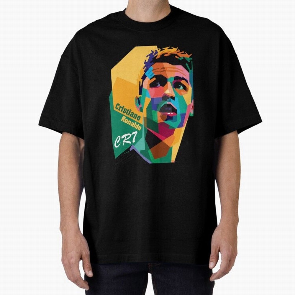 CR7 Pop Art Cristiano Ronaldo Design For Football Fans Gift For Soccer Lovers Oversized T-Shirt Celebrate Supporters United by Global Football Passion for FIFA World Cup 2026, Inspired by Neymar, Haaland and Cristiano Ronaldo, England, France and