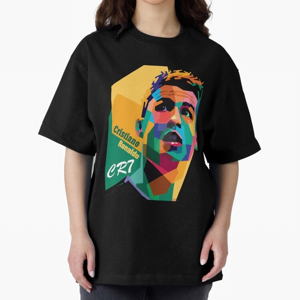 CR7 Pop Art Cristiano Ronaldo Design For Football Fans Gift For Soccer Lovers Oversized T-Shirt Celebrate Supporters United by Global Football Passion for FIFA World Cup 2026, Inspired by Neymar, Haaland and Cristiano Ronaldo, England, France and