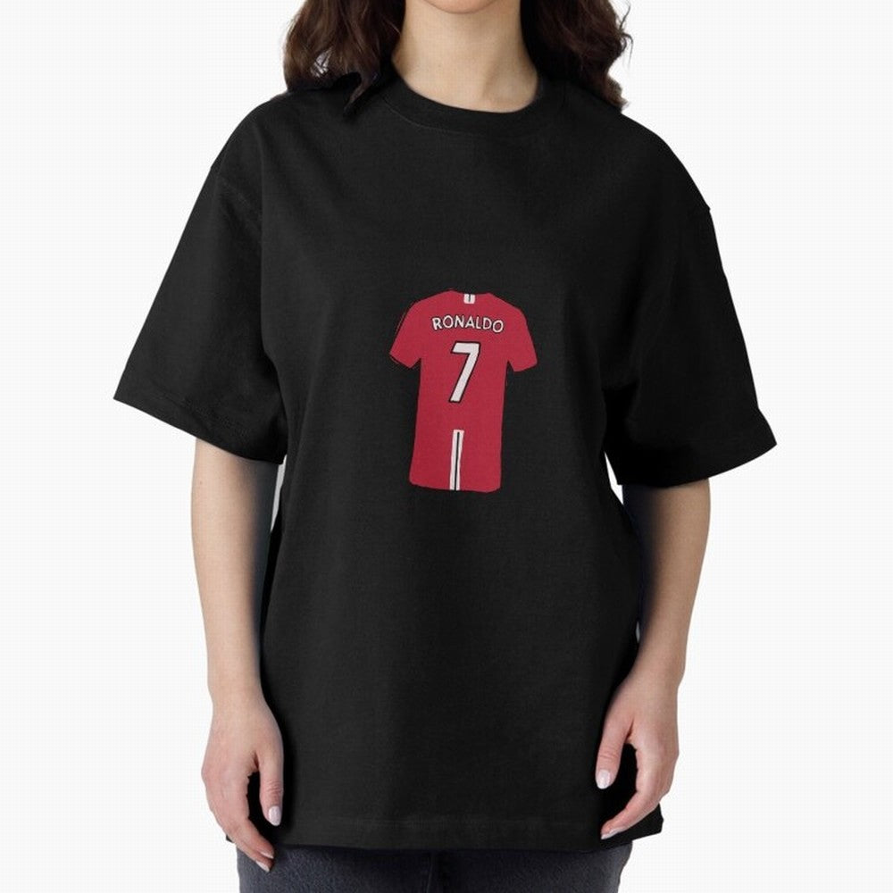 Cristiano Ronaldo Number 7 Jersey Illustration Oversized T-Shirt Embrace FIFA World Cup 2026 Group Stage Built around Messi, Neymar and Mbappe, Portugal Energy, Stadium Memories, Football Loyalty, International Chants and Championship Tradition;