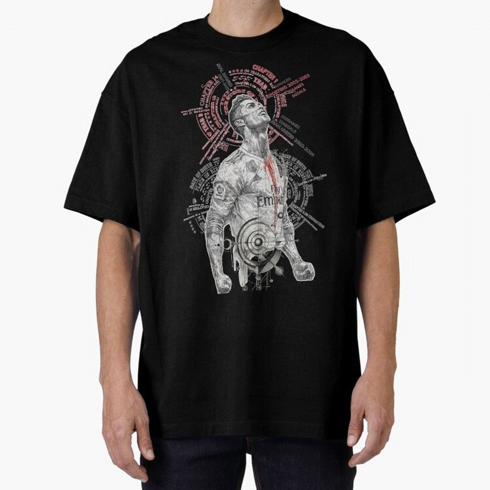 Cristiano Ronaldo Football Playmaker Oversized T-Shirt Show Your Love for FIFA World Cup 2026 Group Stage for Fans of Messi, CR7 and Mbappe and England, France and Netherlands, Bringing Classic Soccer Heritage, Championship Pressure, Fan Loyalty